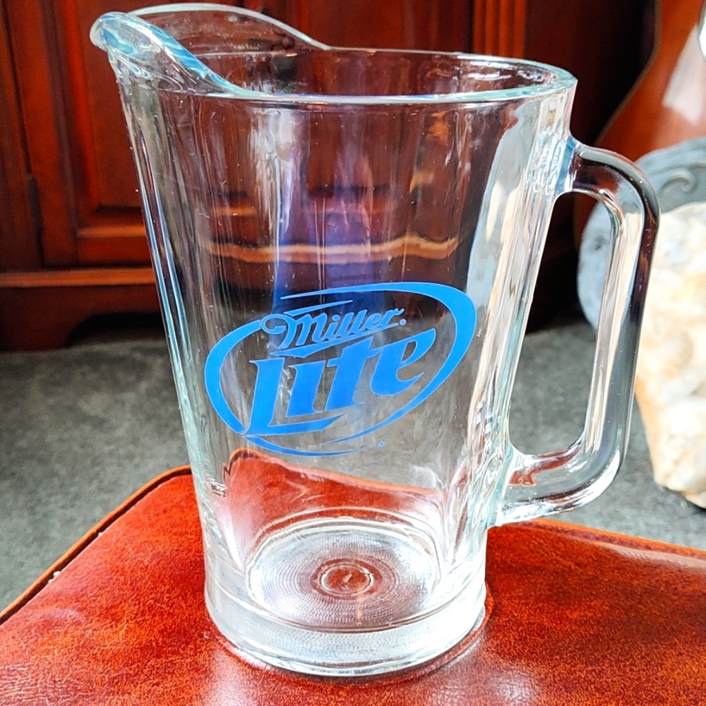 Heavy Glass Miller Lite pitcher